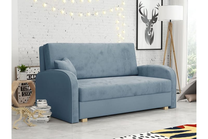 Denegal 2-sits Bäddsoffa Ljusblå/Mörkblå - Möbler - Vardagsrum - Bäddsoffor