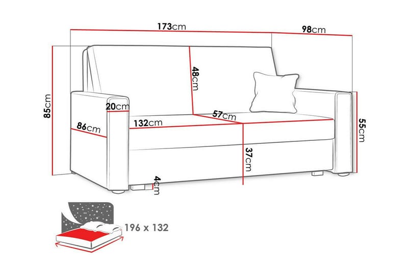 Denegal 2-sits Bäddsoffa Ljusgrå - Bäddsoffor - 2-sits bäddsoffa