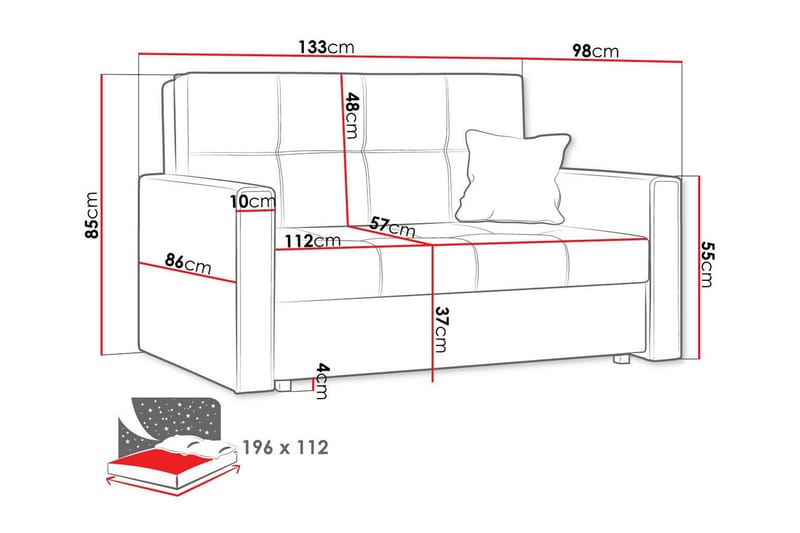 Denegal 2-sits Bäddsoffa Ljusgrå - Bäddsoffor - 2-sits bäddsoffa