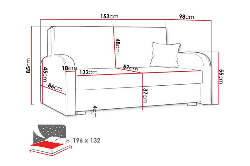 Denegal 2-sits Bäddsoffa Ljusgrå/Mörkgrå - Bäddsoffor - 2-sits bäddsoffa