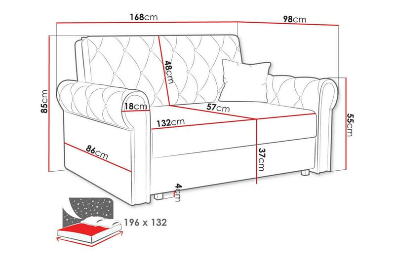 Denegal 2-sits Bäddsoffa Ljusgrå/Mörkgrå - Möbler - Vardagsrum - Bäddsoffor