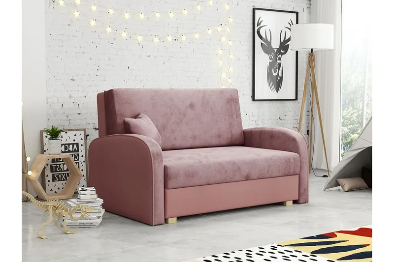 Denegal 2-sits Bäddsoffa NO_BRAND Light pink - Möbler - Vardagsrum - Bäddsoffor