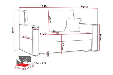 Denegal 2-sits Bäddsoffa - Möbler - Vardagsrum - Bäddsoffor