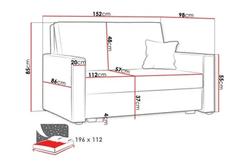 Denegal 2-sits Bäddsoffa - Möbler - Vardagsrum - Bäddsoffor