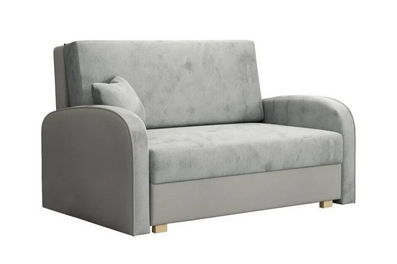 Denegal 2-sits Framåtbäddad Bäddsoffa 112x196 cm med Förvaring i Sammet, Grå