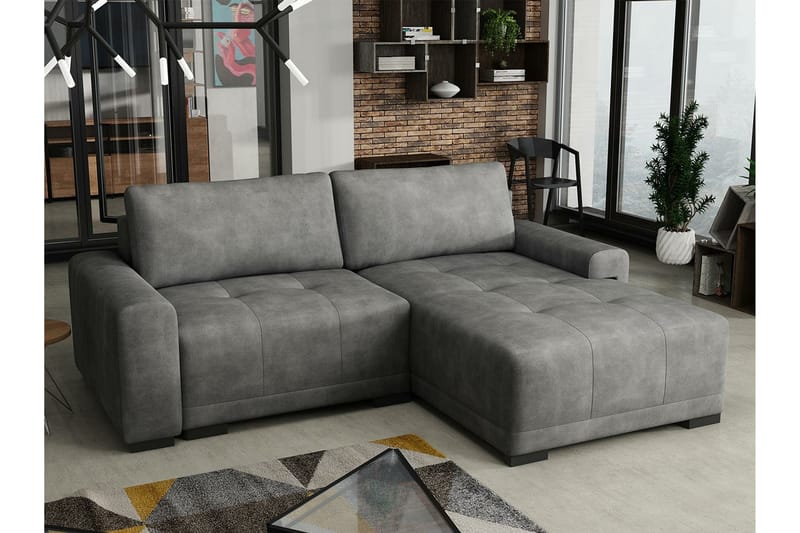 Denegal 2-sits Hörnbäddsoffa Mörkgrå - Möbler - Vardagsrum - Bäddsoffor - Hörnbäddsoffa