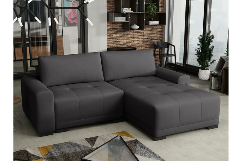 Denegal 2-sits Hörnbäddsoffa Mörkgrå - Möbler - Vardagsrum - Bäddsoffor - Hörnbäddsoffa