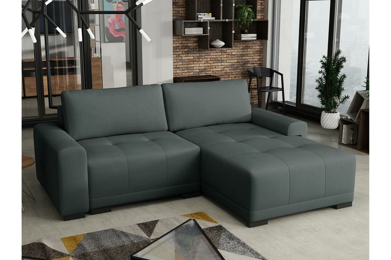 Denegal 2-sits Hörnbäddsoffa Mörkgrå/Mörkblå - Möbler - Vardagsrum - Bäddsoffor - Hörnbäddsoffa
