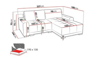 Denegal 2-sits Hörnbäddsoffa - Möbler - Vardagsrum - Bäddsoffor