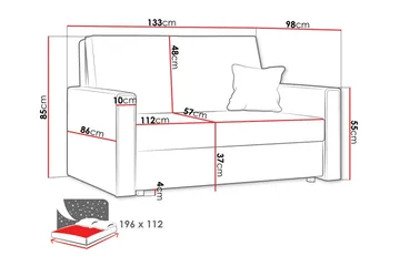 Denegal 2-sits liten bäddsoffa i Manchester - Beige - Möbler - Vardagsrum - Bäddsoffor
