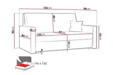 Denegal 2-sits liten bäddsoffa i Manchester - Blå - Möbler - Vardagsrum - Bäddsoffor