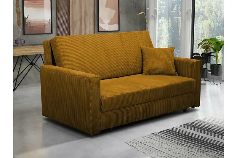 Denegal 2-sits liten bäddsoffa i Manchester - Brun - Möbler - Vardagsrum - Bäddsoffor