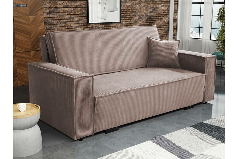 Denegal 2-sits liten bäddsoffa i Manchester - Brun - Möbler - Vardagsrum - Bäddsoffor