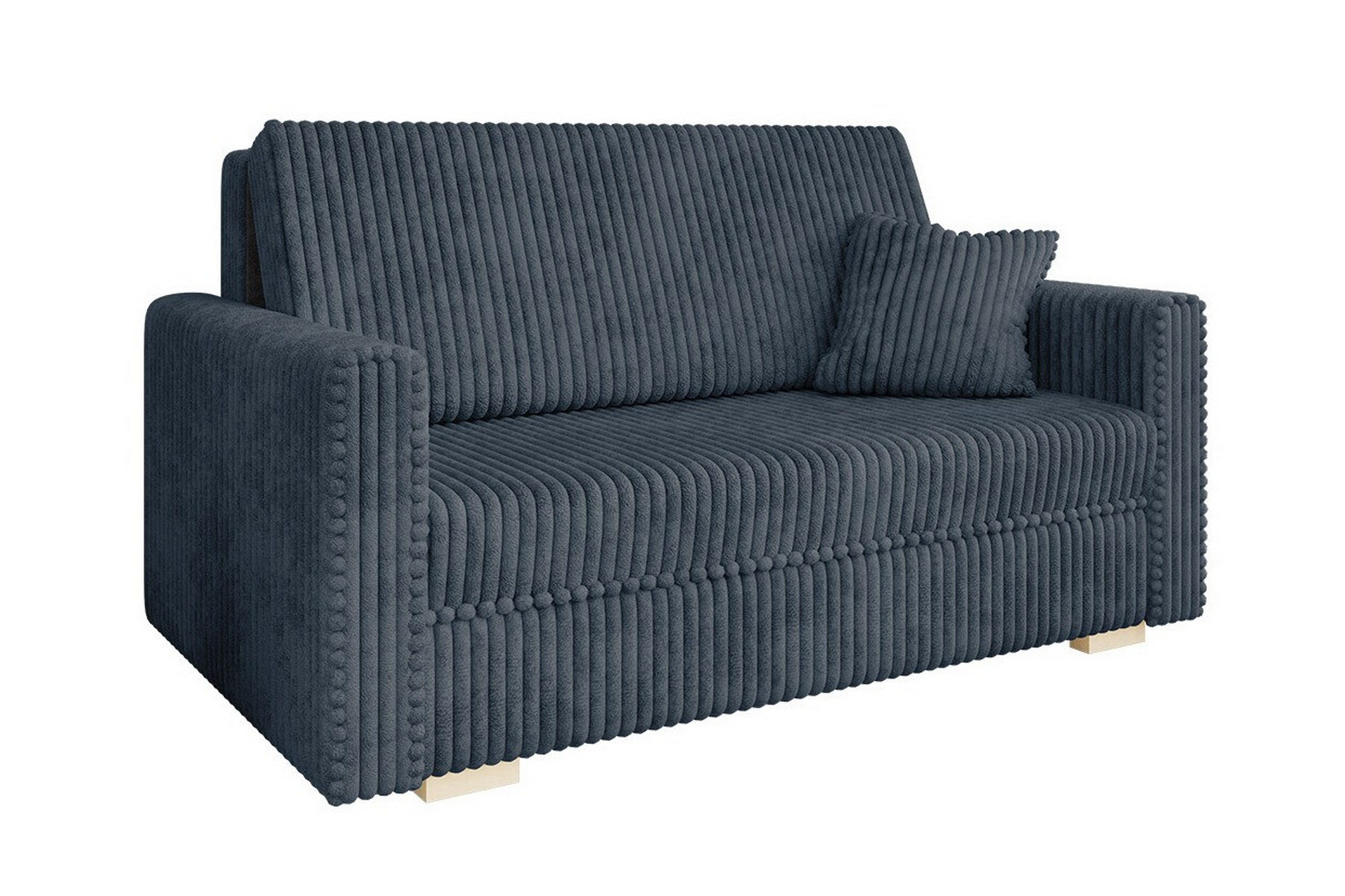 denegal 2-sits liten bäddsoffa i sammet - grå