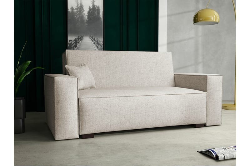 Denegal 2-sits liten bäddsoffa i Tyg - Beige - Möbler - Vardagsrum - Bäddsoffor