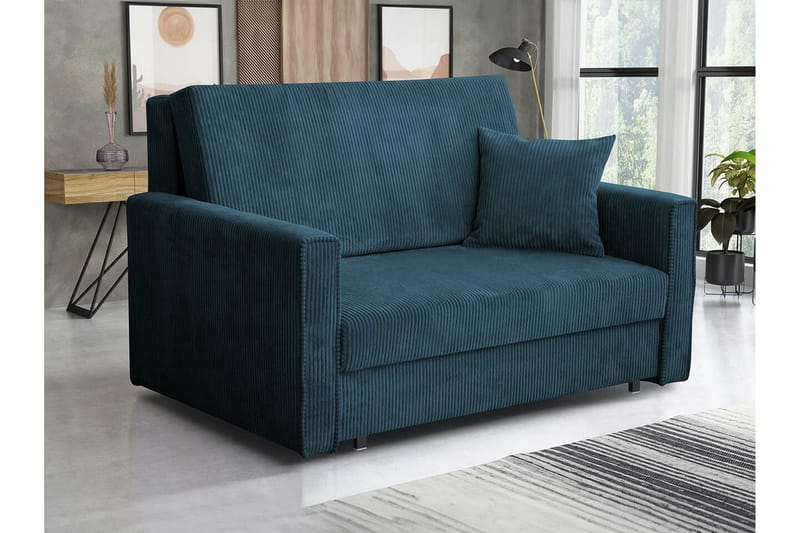 Denegal 2-sits liten bäddsoffa i Tyg - Blå - Möbler - Vardagsrum - Bäddsoffor