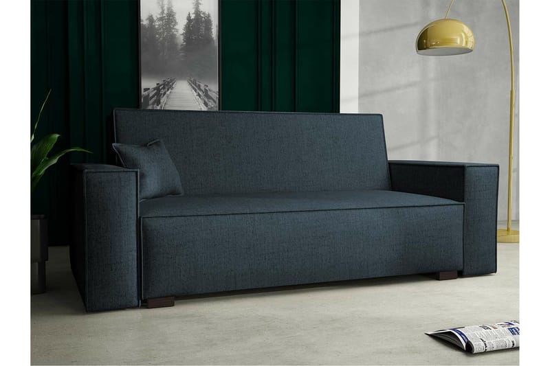 Denegal 2-sits liten bäddsoffa i Tyg - Grå , Blå - Möbler - Vardagsrum - Bäddsoffor