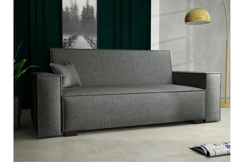 Denegal 2-sits liten bäddsoffa i Tyg - Grå - Möbler - Vardagsrum - Bäddsoffor