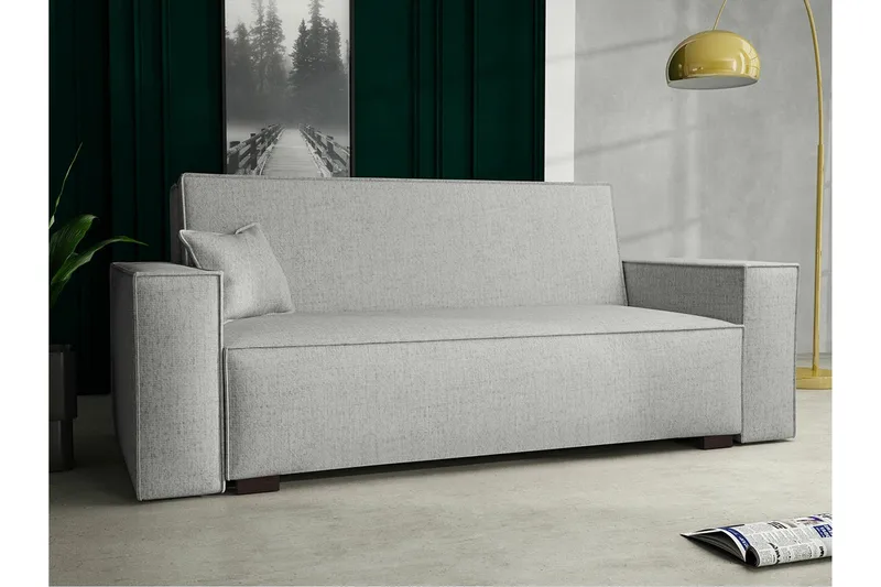 Denegal 2-sits liten bäddsoffa i Tyg - Grå - Möbler - Vardagsrum - Bäddsoffor