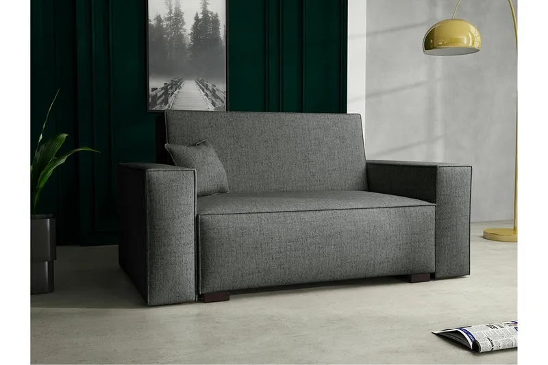 Denegal 2-sits liten bäddsoffa i Tyg - Grå - Möbler - Vardagsrum - Bäddsoffor