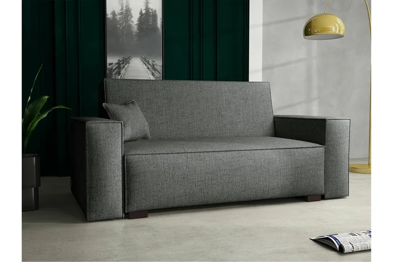 Denegal 2-sits liten bäddsoffa i Tyg - Grå - Möbler - Vardagsrum - Bäddsoffor