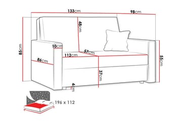 Denegal 2-sits liten bäddsoffa i Tyg - Grön - Möbler - Vardagsrum - Bäddsoffor