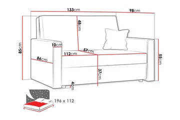 Denegal 2-sits liten bäddsoffa i Tyg - Gul - Möbler - Vardagsrum - Bäddsoffor