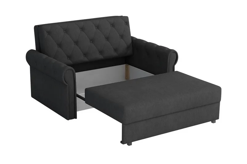 Denegal 2-sits liten bäddsoffa i Plysch - Grå - Möbler - Vardagsrum - Bäddsoffor