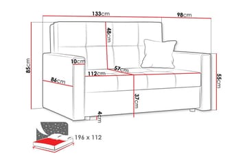 Denegal 2-sits liten bäddsoffa i Plysch - Grå - Möbler - Vardagsrum - Bäddsoffor