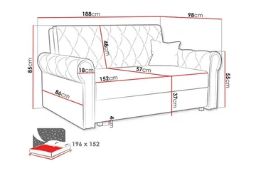 Denegal 2-sits liten bäddsoffa i Plysch - Grå - Möbler - Vardagsrum - Bäddsoffor