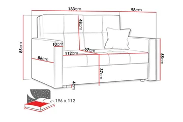 Denegal 2-sits liten bäddsoffa i Plysch - Blå , Grön - Möbler - Vardagsrum - Bäddsoffor