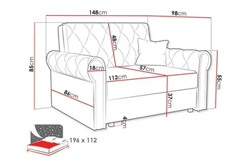 Denegal 2-sits liten bäddsoffa i Plysch - Grön - Möbler - Vardagsrum - Bäddsoffor
