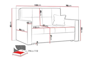 Denegal 2-sits liten bäddsoffa i Plysch - Gul - Möbler - Vardagsrum - Bäddsoffor