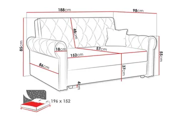 Denegal 2-sits liten bäddsoffa i Plysch - Blå - Möbler - Vardagsrum - Bäddsoffor
