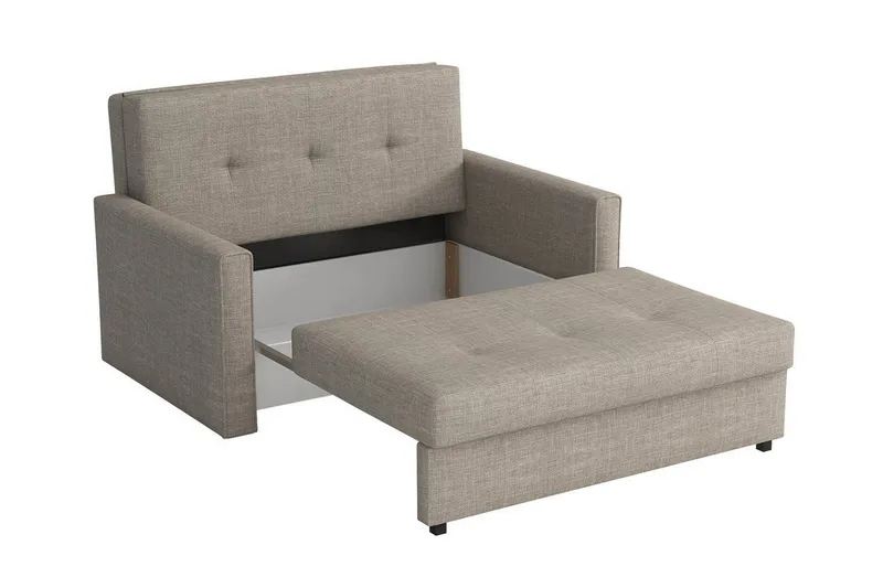 Denegal 2-sits liten bäddsoffa i Plysch - Beige - Möbler - Vardagsrum - Bäddsoffor