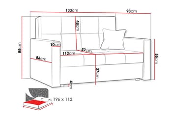 Denegal 2-sits liten bäddsoffa i Plysch - Brun - Möbler - Vardagsrum - Bäddsoffor