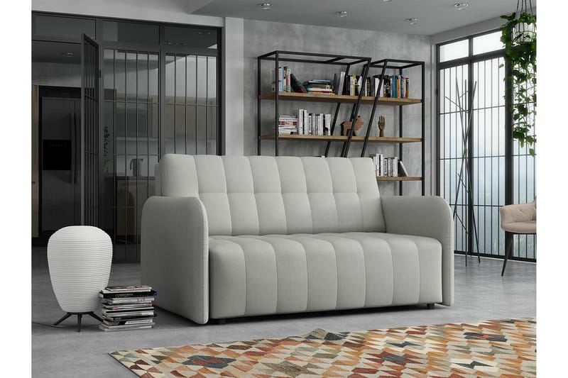 Denegal 2-sits liten bäddsoffa i Plysch - Grå - Möbler - Vardagsrum - Bäddsoffor