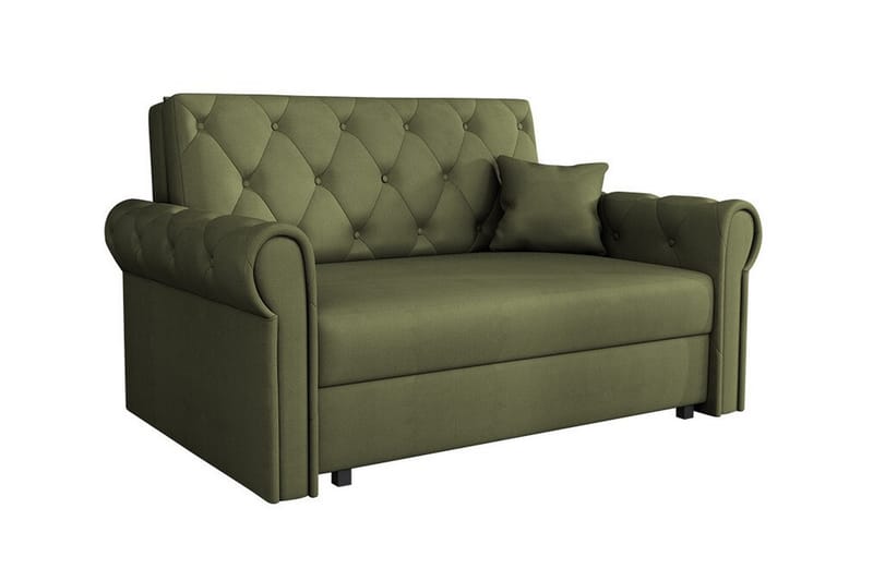 Denegal 2-sits liten bäddsoffa i Plysch, Grön