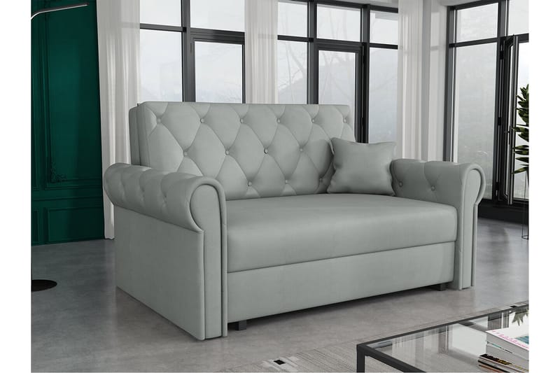 Denegal 2-sits liten bäddsoffa i Plysch - Grå - Möbler - Vardagsrum - Bäddsoffor