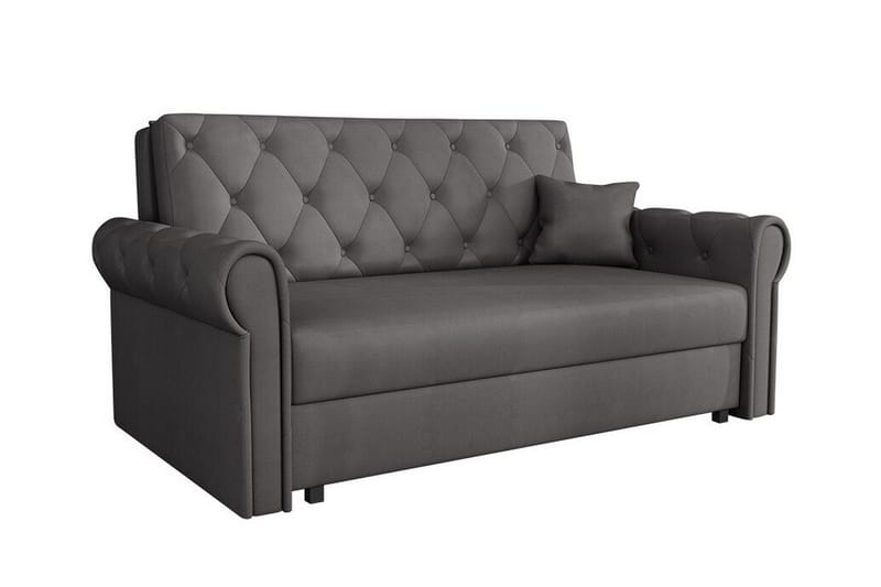 Denegal 2-sits liten bäddsoffa i Plysch, Grå