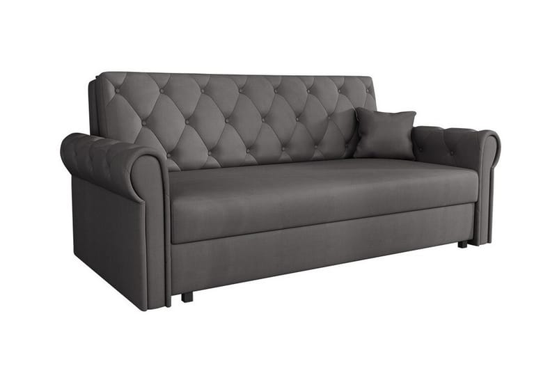 Denegal 2-sits liten bäddsoffa i Plysch, Grå