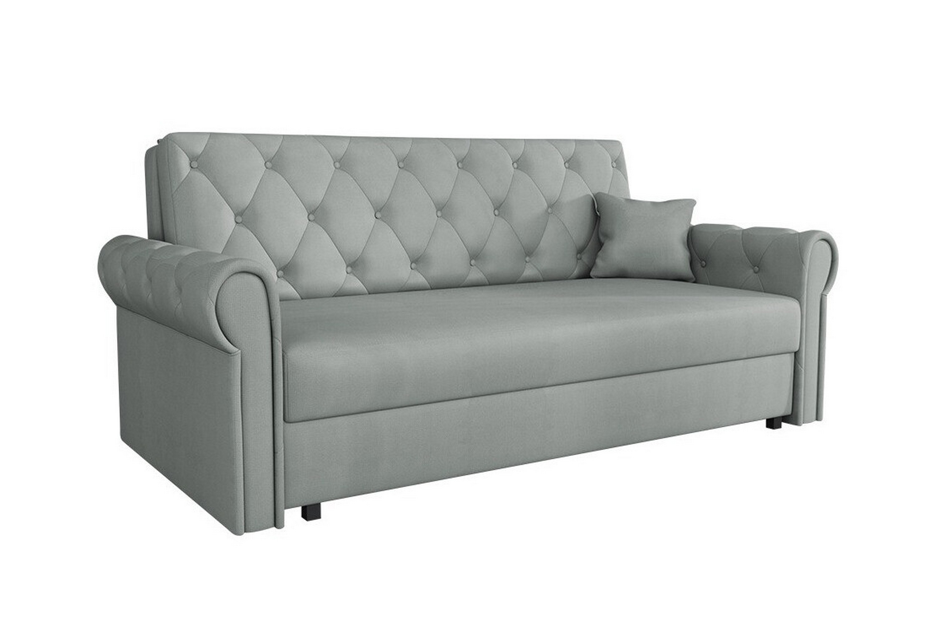 denegal 2-sits liten bäddsoffa i plysch - grå