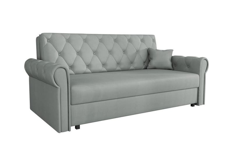 Denegal 2-sits liten bäddsoffa i Plysch, Grå