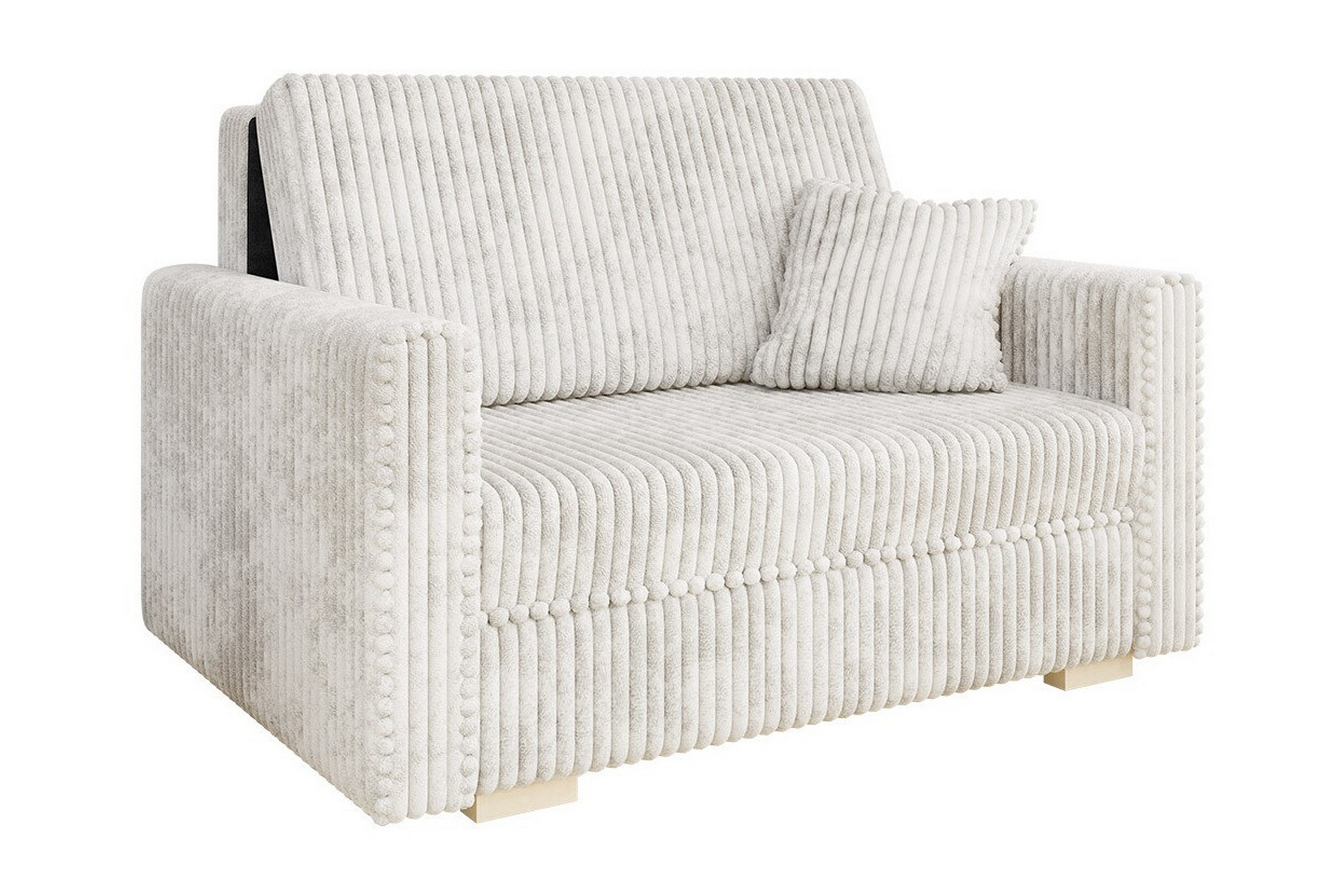 denegal 2-sits liten bäddsoffa i plysch - beige