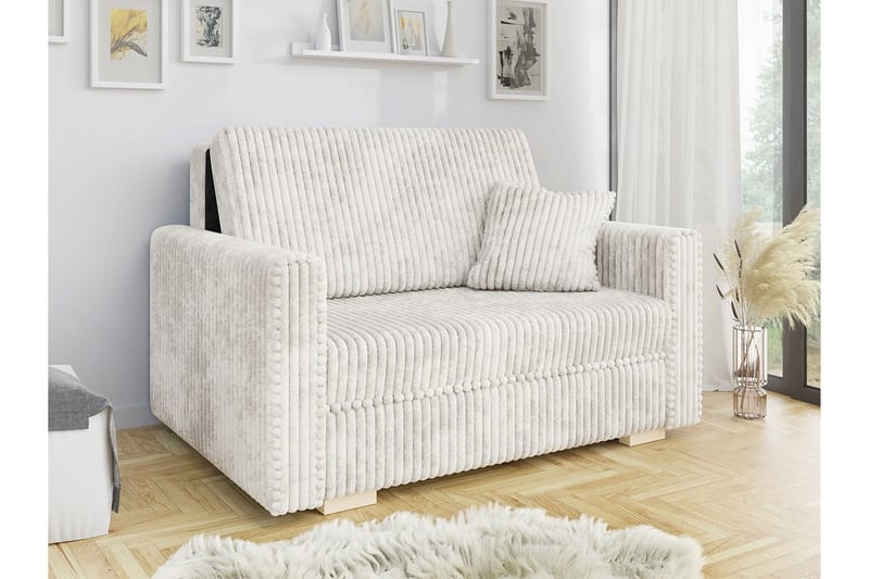 Denegal 2-sits liten bäddsoffa i Plysch - Beige - Möbler - Vardagsrum - Bäddsoffor