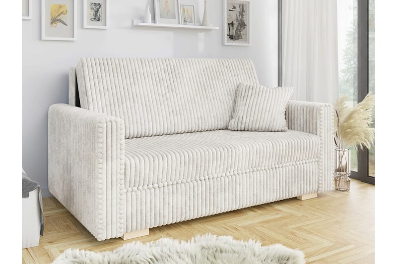 Denegal 2-sits liten bäddsoffa i Plysch - Beige - Möbler - Vardagsrum - Bäddsoffor