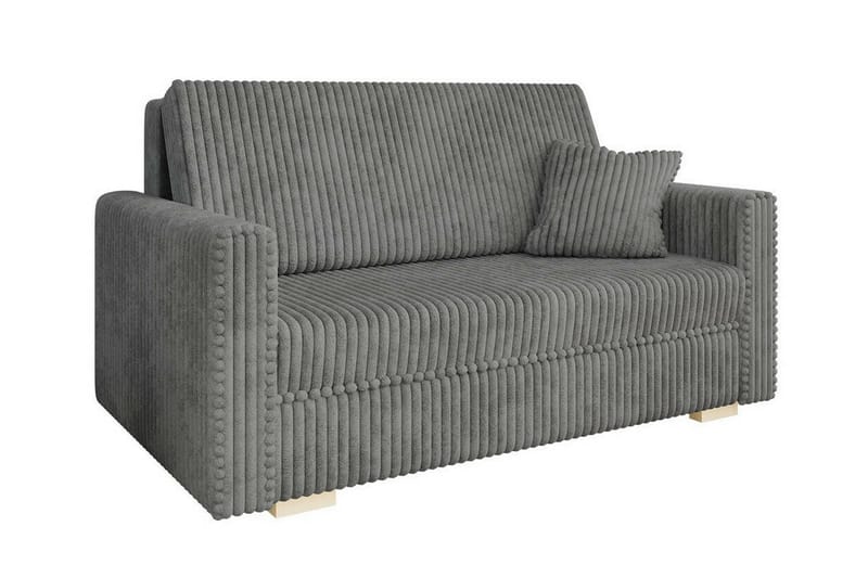 Denegal 2-sits liten bäddsoffa i Plysch, Grå