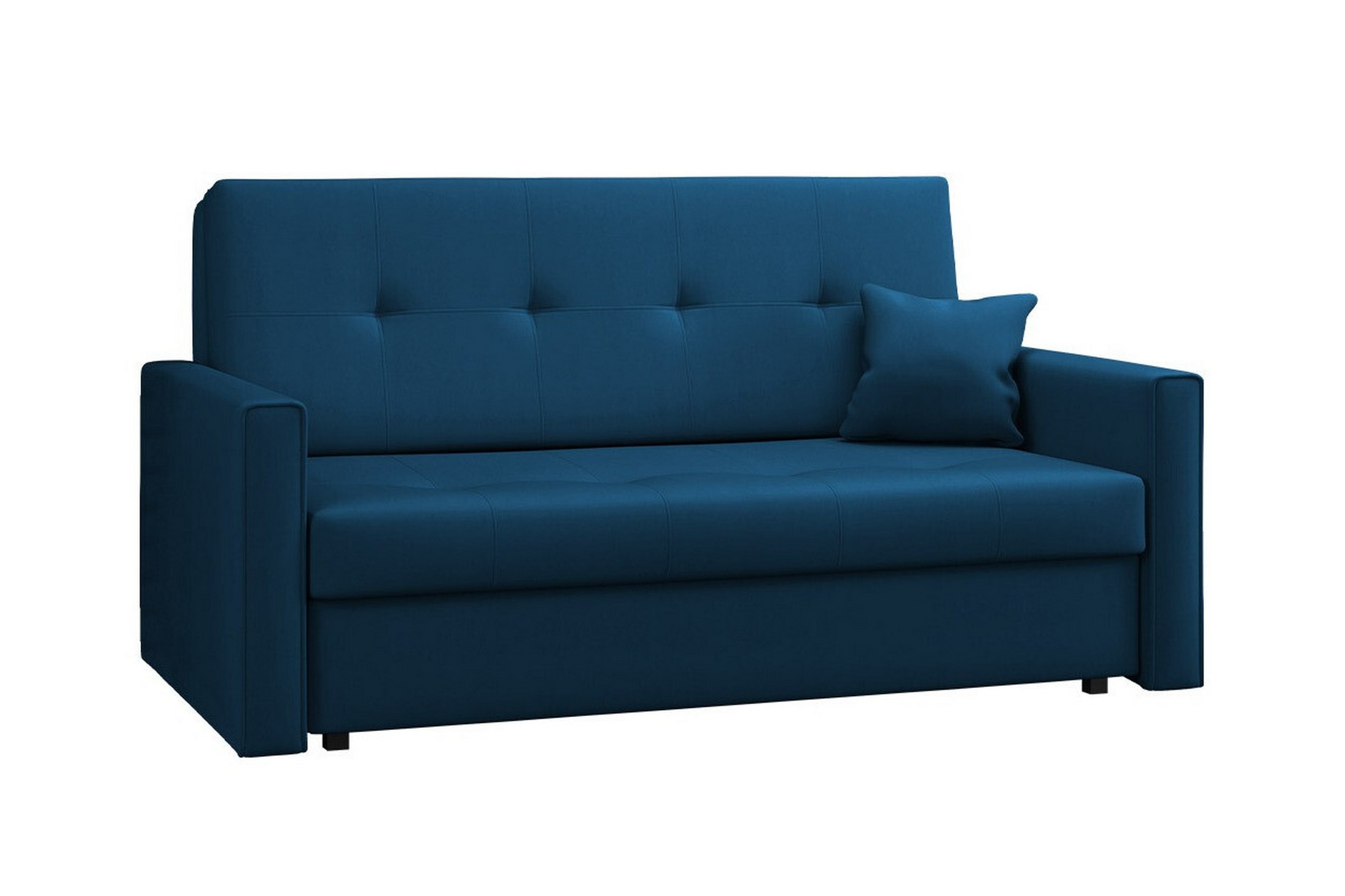 denegal 2-sits liten bäddsoffa i plysch - blå