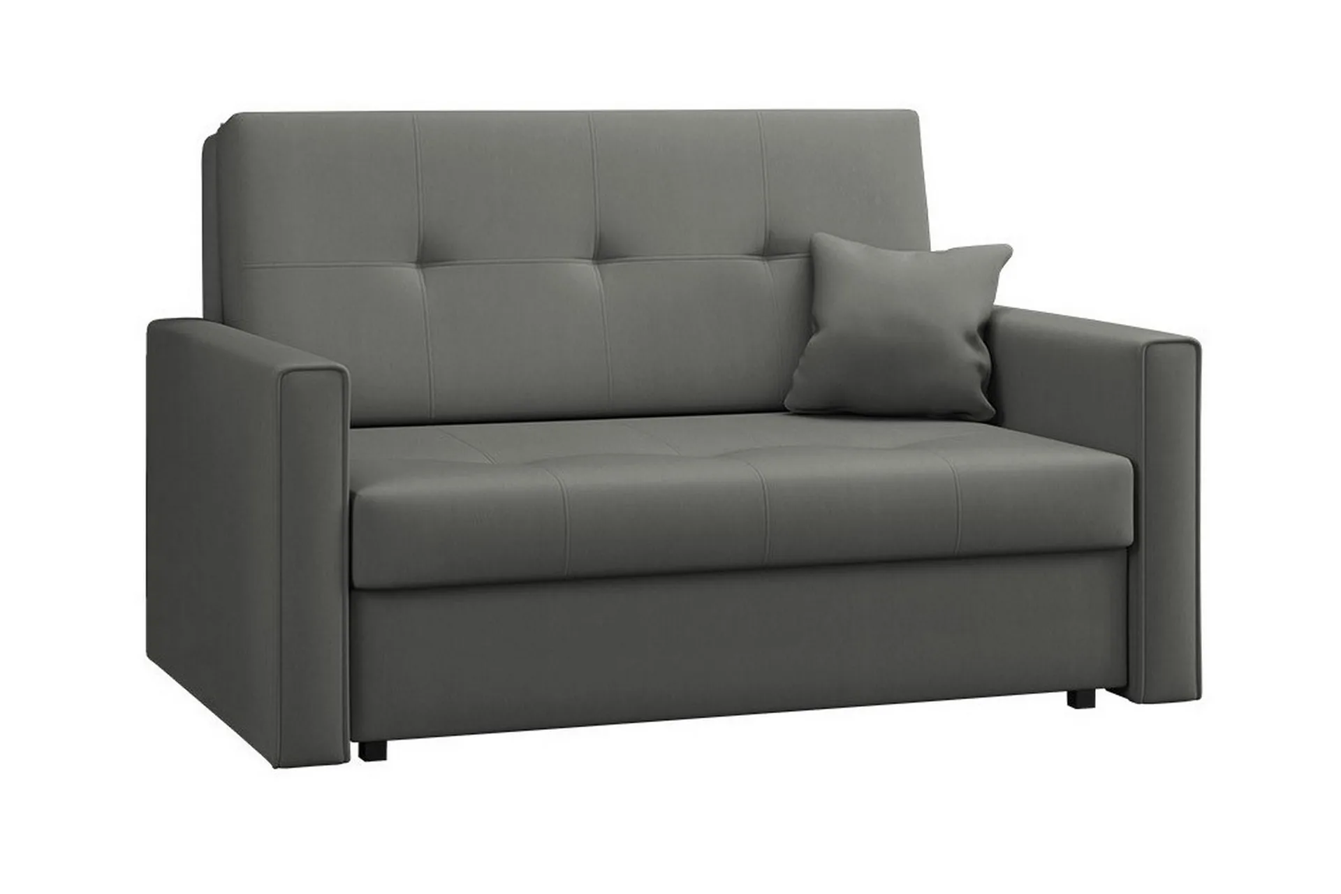 denegal 2-sits liten bäddsoffa i plysch - grå