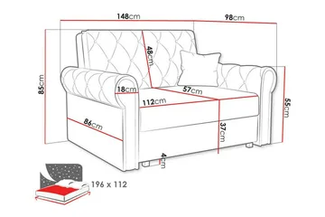 Denegal 2-sits liten bäddsoffa i Plysch - Beige - Möbler - Vardagsrum - Bäddsoffor